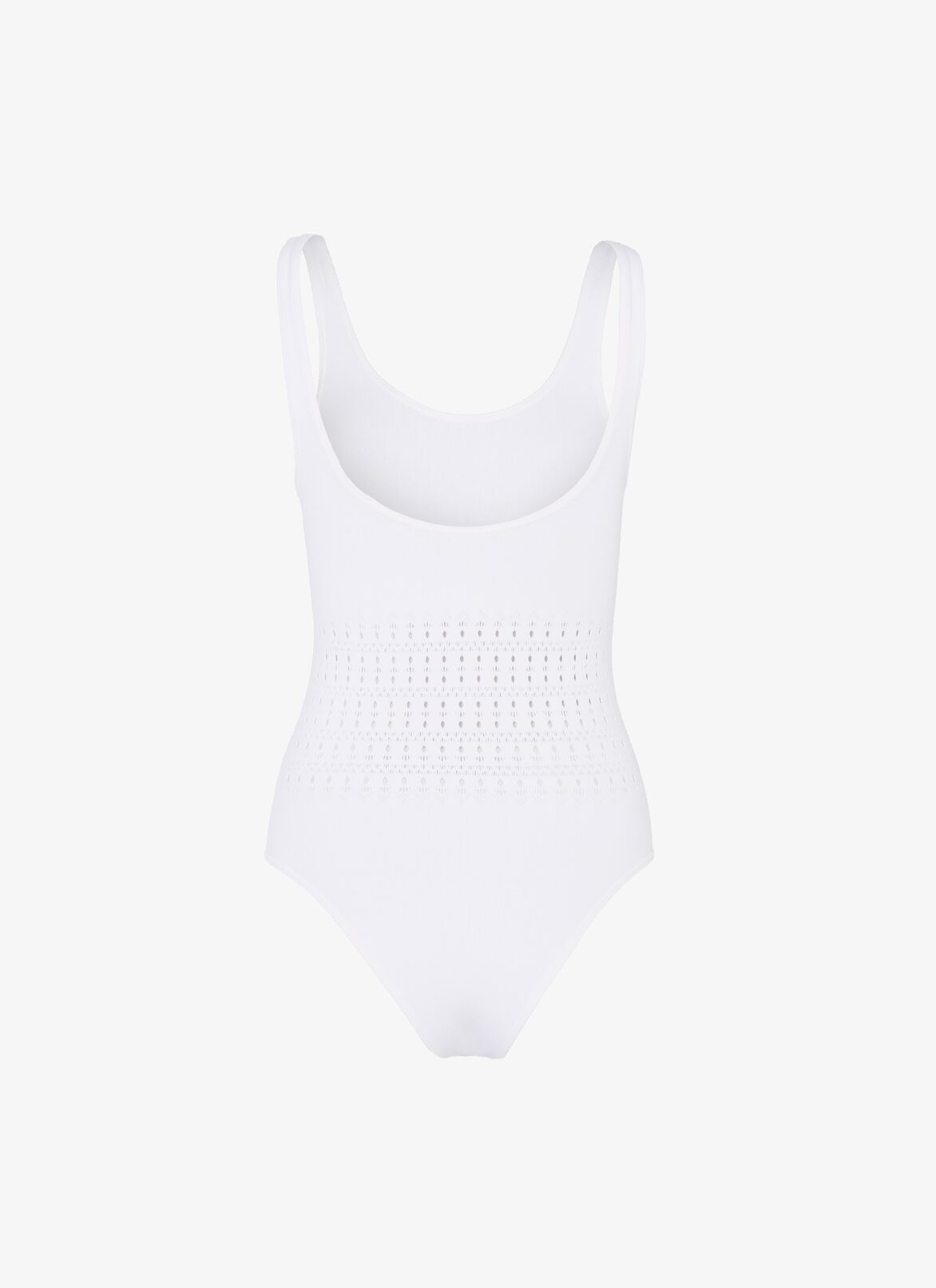 ONE-PIECE SEAMLESS SWIMSUIT ALAÏA OPTIC WHITE ONE-PIECE SEAMLESS SWIMSUIT